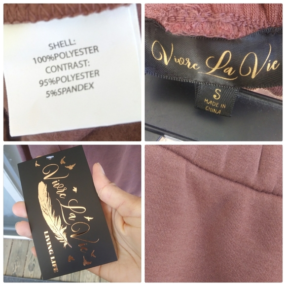 NEW Two-Piece Sweater Fleece Hoodie Shorts Loungewear Set in Brown-Size Small - Picture 3 of 3